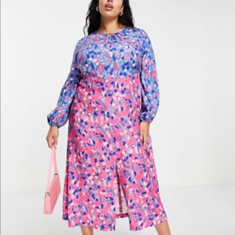 CLOSET LONDON (ASOS) Two-Tone mid-maxi dress | SIZE 20